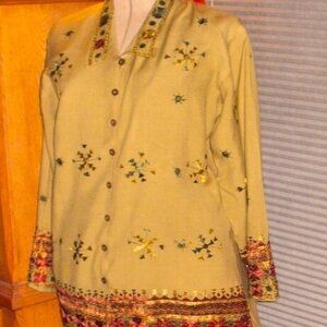 Papillon Top Tunic Mirror Embroidered Back Tie